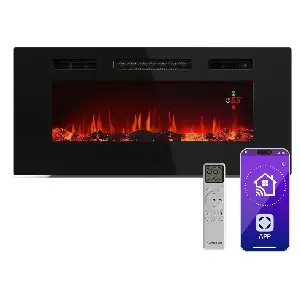 Klarstein Galeras Smart — Chimenea eléctrica de pared con WiFi y control por app